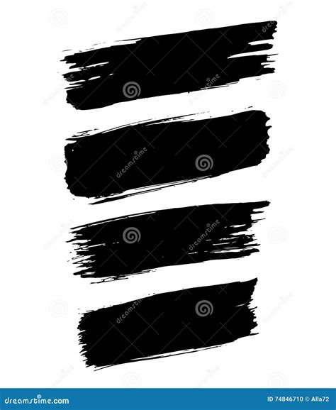 Set Of Vector Ink Grunge Brush Strokes Icon Logo Design Elements