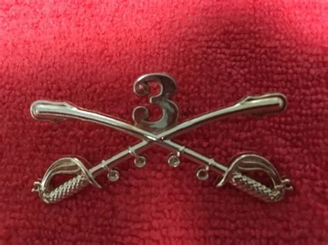 Us Army 3rd Cavalry Crossed Sabers Large Hat Pin Suitable For A Stetson