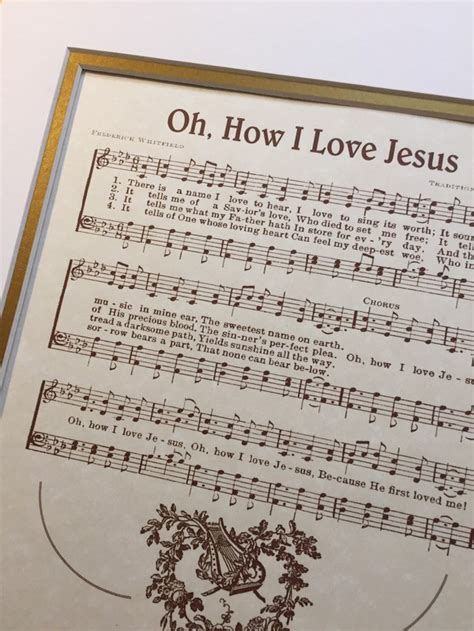 Oh How I Love Jesus Matted Hymn Wall Art Christian Home And Etsy