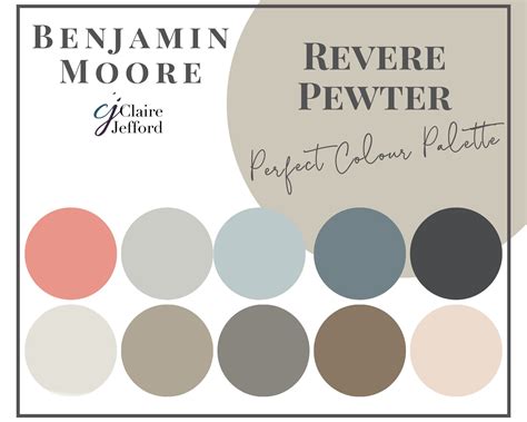 Revere Pewter By Benjamin Moore Interior Paint Color Palette Etsy Uk