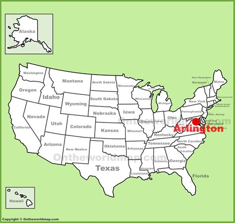 Arlington Location On The Us Map