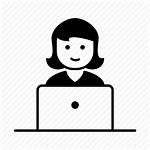 Character Computer Mom Icon Mother Laptop Woman
