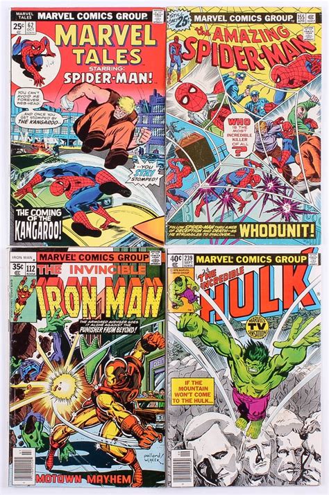 Lot Of 4 Vintage Marvel Comic Books With 1975 Marvel Tales 62 1976