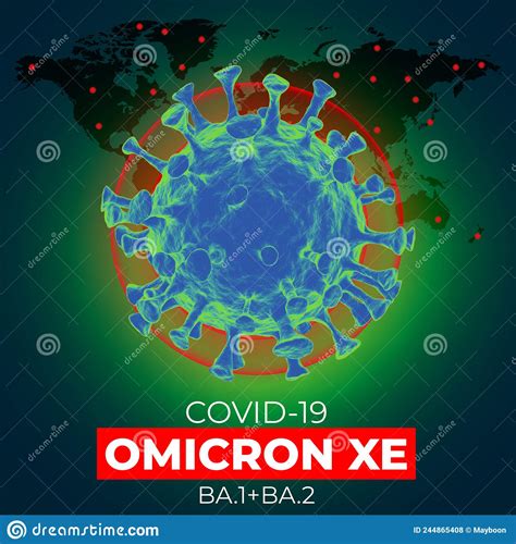 Cóvid19 Omicron Xe Pandemia Mapa Mundial Covid19 Omicron Xe. Stock de ilustración - Ilustración 