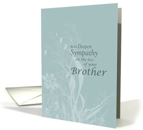Sympathy Loss Of Brother With Wildflowers And Leaves Condolences Card