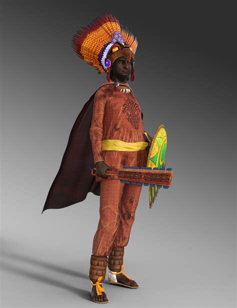 dforce aztec eagle warrior outfit textures daz 3d