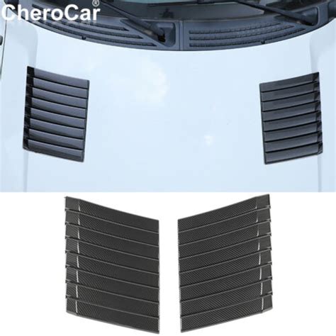 Carbon Fiber Hood Engine Air Vent Outlet Panel Cover Trim For Ford F150