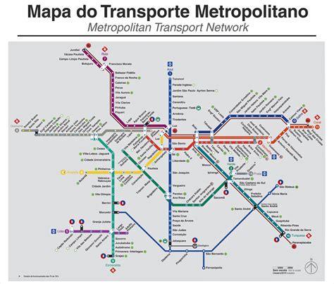Mapa Do Transporte Metropolitano Em São Paulo 2016 Metrô Cptm
