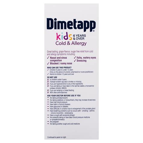 Buy Dimetapp Cold And Allergy 200ml Online At Chemist