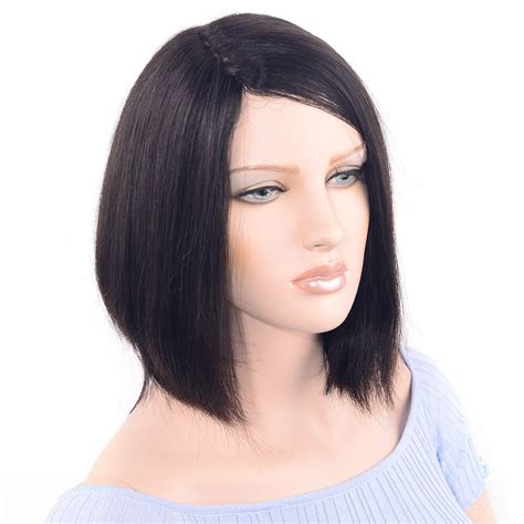 ladystar short bob wig 150 density brazilian remy hair straight wig by part hand made human