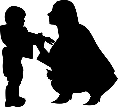 Silhouette Clip Art Mother Vector Graphics Child Mother And Daughter