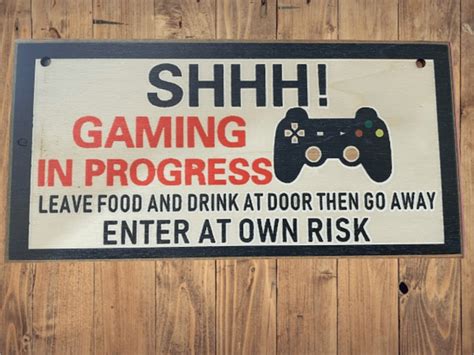 Gaming Door Sign Gaming In Progress Sign Door Plaque Enter Etsy Australia
