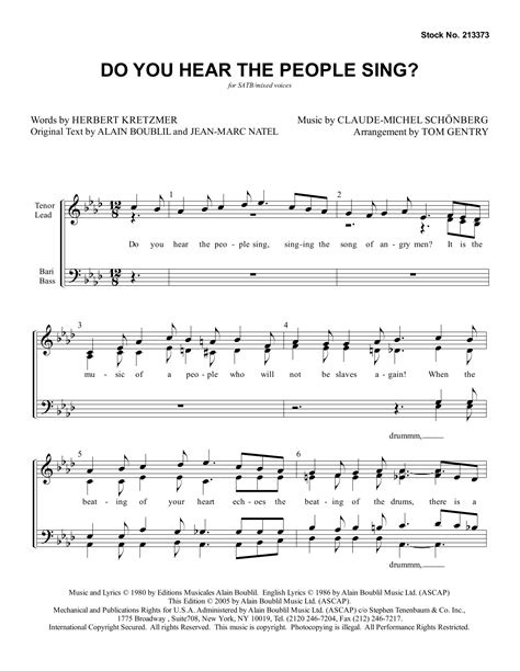 Do You Hear The People Sing From Les Misérables Sheet Music Eaf