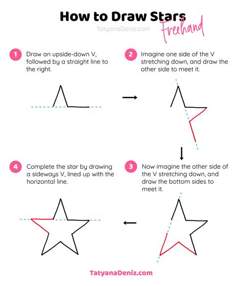How To Draw A Star Freehand With Free Printable Worksheets