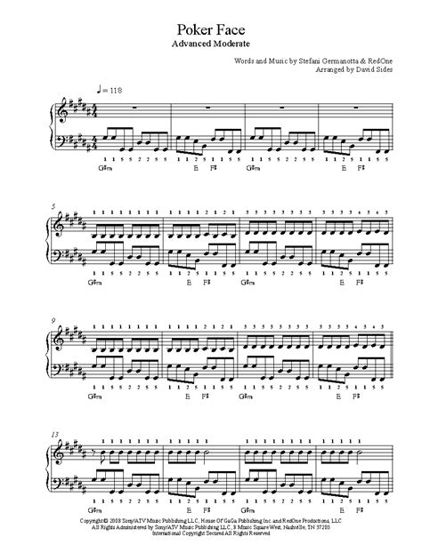 At first, we made lessons from very best known parts, but further we've began to add melodies fragments as. Poker Face by Lady Gaga Piano Sheet Music | Advanced Level