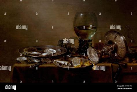Still Life With Oysters A Silver Tazza And Glassware Willem Claesz