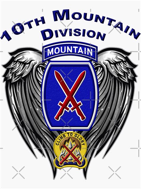 10th Mountain Division Climb To Glory Sticker For Sale By