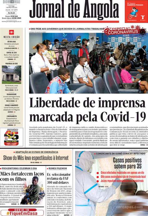 Capa Jornal De Angola De 2020 05 03