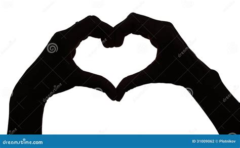 Silhouette Hand In Heart Shape Stock Photo Image Of Community