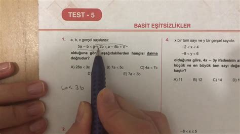 Karek K Tyt Matematik Basit E Itsizlikler Test Anlat Ml Z Mleri