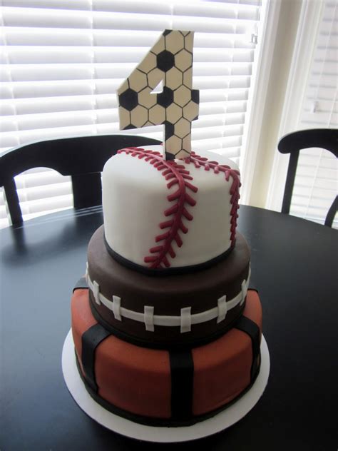 Football And Baseball 2 Tier Birthday Party Ideas Pinterest Sport
