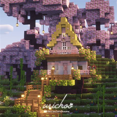 Cherry Blossom Cottage By Arichoo Aesthetic Minecraft