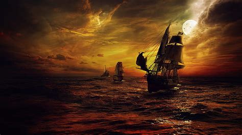2560x1440px Free Download Hd Wallpaper Painting Of Sail Ship On