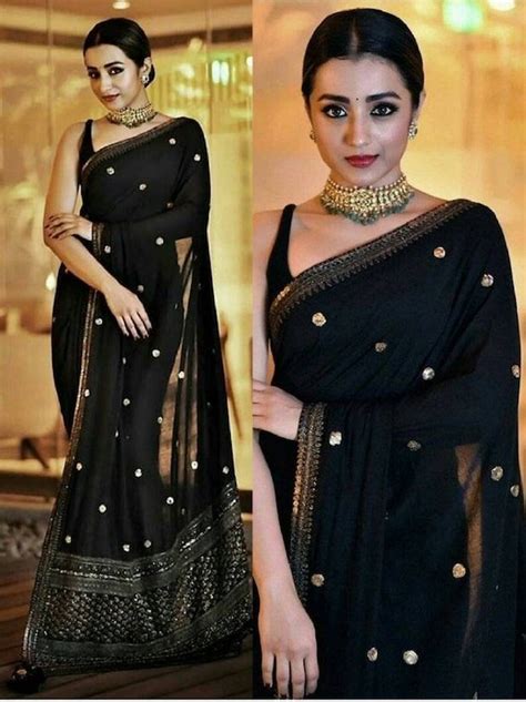 Black Colore Bollywood Style Designer Sareeparty Wear Etsy Uk