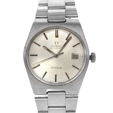 Omega Geneve Silver Sticks Tonneau Dial Steel Automatic Mens Watch 166