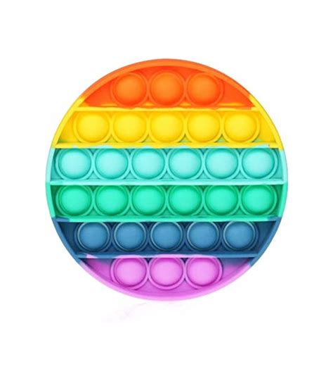 Push Pop it Bubble Fidget Toy Stress Reliever Rainbow Colours Στρογγυλό png image