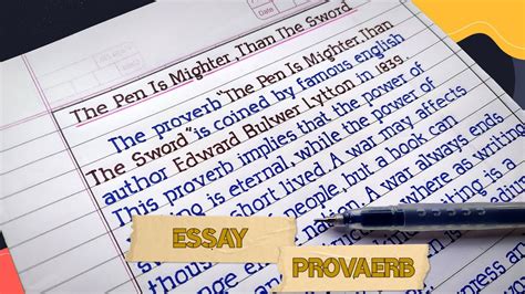 Proverb Essay On Pen Is Mighter Than The Sword Youtube