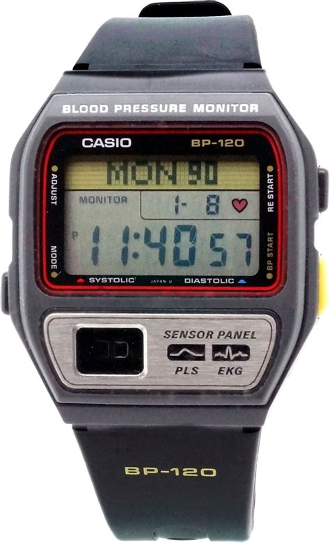 Casio Mens Watch Blood Pressure Monitor Digital Quartz Rubber 1201aa