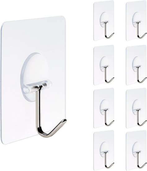 Awfand Ganchos De Pared Adhesivos Para Toallas Paquete De 8 Unidades