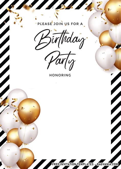 Cute And Elegant Balloons Themed Birthday Invitation Templates Birthday Invitation Card