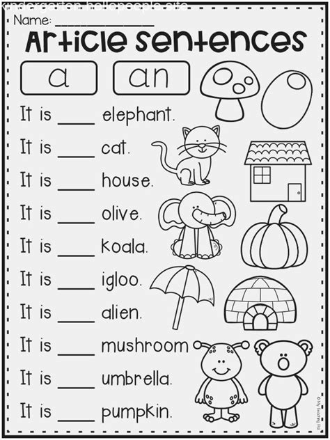Kindergarten English Worksheets Free Printables