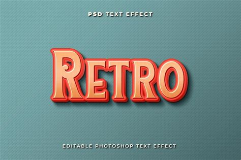 Premium Psd 3d Retro Text Effect Template