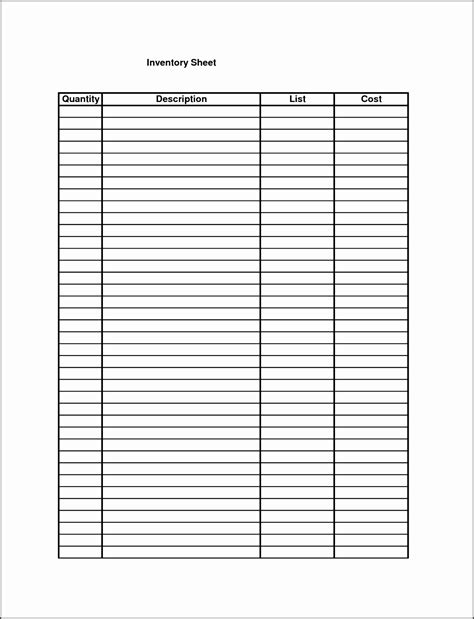 Free Printable Inventory List Free Printable Templates Vrogue