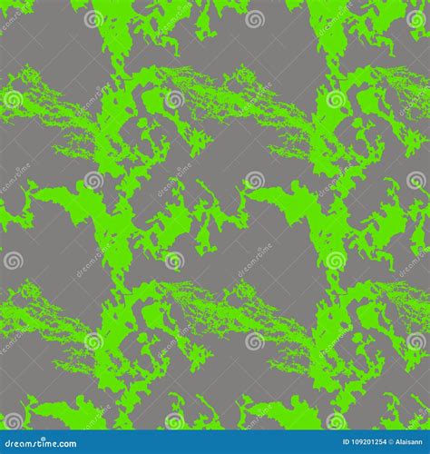 Neon Green And Gray Ufo Camouflage Is A Bright Seamless Pattern Stock