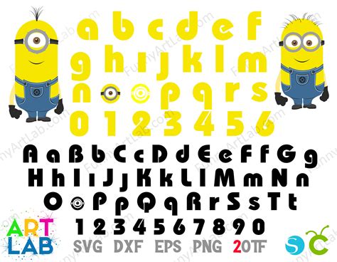 Minions Letters Svg Cricut Minions Font Otf Funny Art Etsy Uk