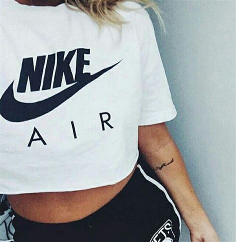 Classic White Nike Sexy Swag Style Crop Top Tshirt Fresh Boss Dope