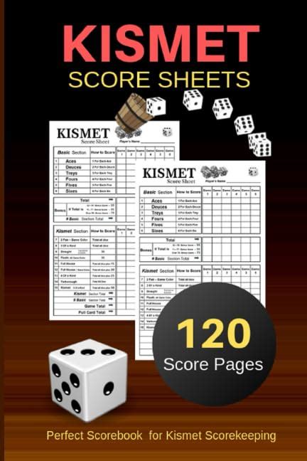 Buy Kismet Score Sheets Perfect Scorebook For Kismet Scorekeeping