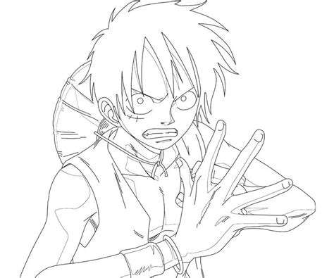 Luffy Sketch Coloring Page