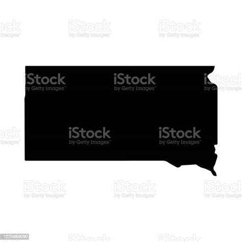 South Dakota Silhouette Usa State American Map Illustration America
