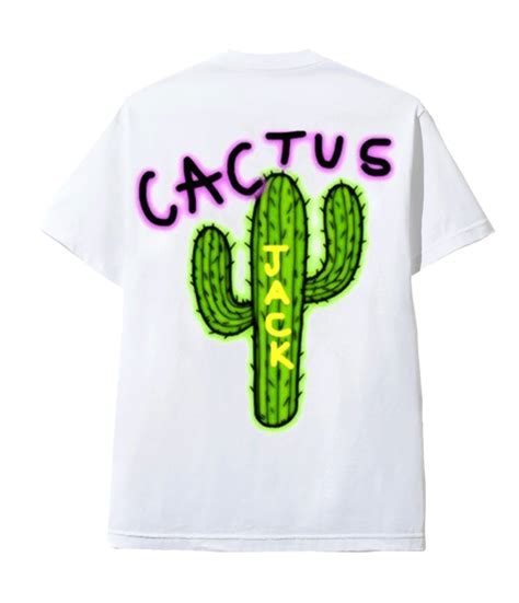 Cactus Jack T Shirt Blanc Cactus Logo Travis Scott Magic Custom