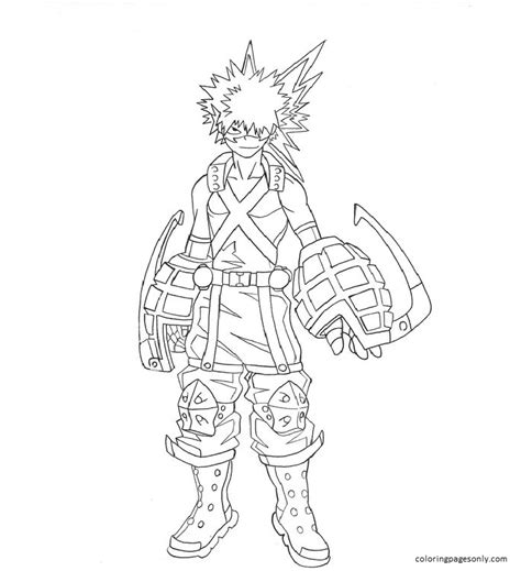 Bakugo In My Hero Academia Coloring Page Free Printable Coloring Pages