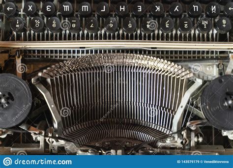 Keyboard Vintage Typewriter Close Up Antiques In Retro Photography
