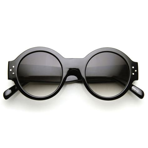 Womens Retro Euro Bold Thick Round Frame Sunglasses 9491 Round Frame Sunglasses Sunglasses