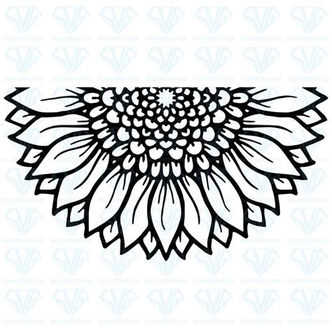 Mandala free vector we have about (43 files) free vector in ai, eps, cdr, svg vector illustration graphic art design format. Half Mandala Sunflower SVG Files For Silhouette, Files For ...