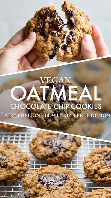 Vegan Oatmeal Chocolate Chip Cookies Make It Dairy Free Oatmeal