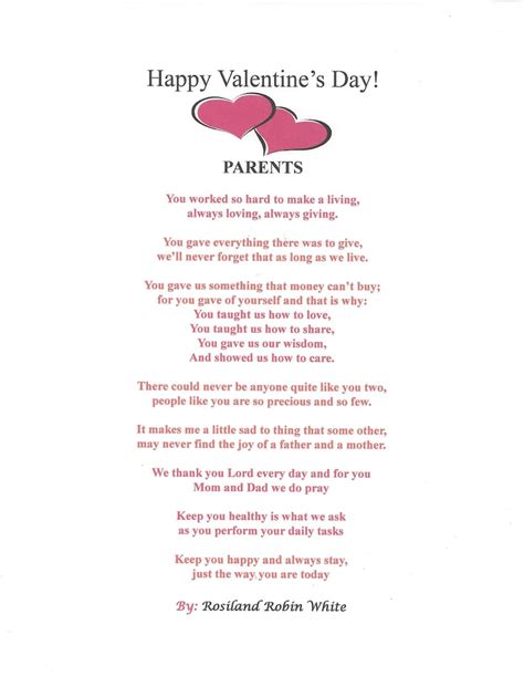 Parents Poem For Valentines Day Etsy